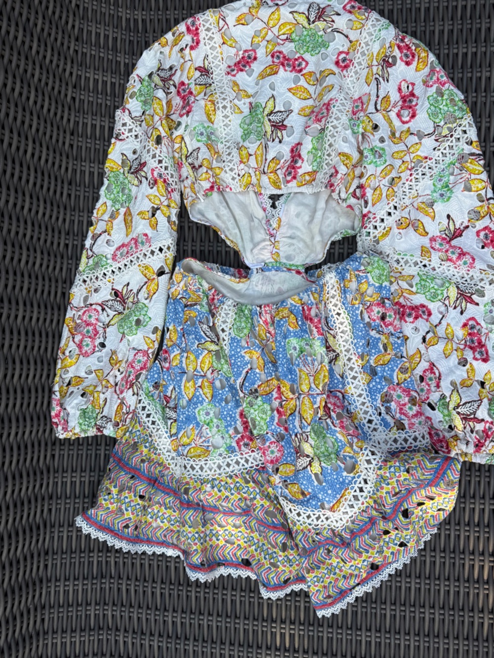 Hemant & Nandita Floral Lace-Trim Dress - Size S - Picture 11 of 14